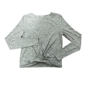 Old Navy Active Light Gray Long Sleeve Cropped Tee Womens Size S